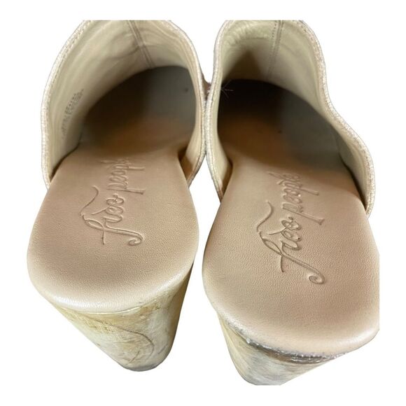 Free People Highland Park Clog Mule Gray Suede Wooden Heel - Picture 8 of 16